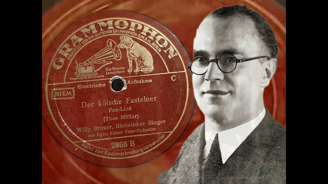 DER KÖLSCHE FASTELEER - Orch. Egon Kaiser ges. Willi Breuer (Grammophon 2868) Karneval Köln 