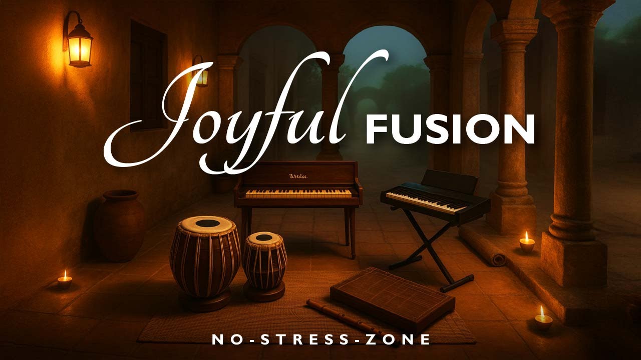Indian Instrumental Fusion &ndash; Tabla, Drum Kit, Synth & Bansuri | Measured Echo &ndash; Deep Work Music