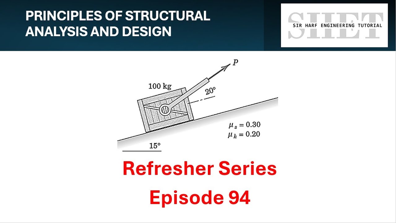 PSAD Refresher 94: Friction on Inclined Plane | Statics of Rigid Bodies