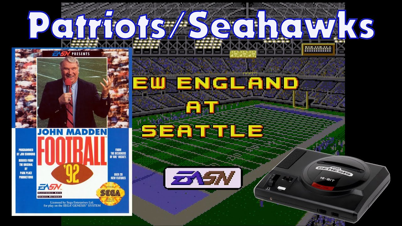 Patriots / Seahawks Sim - John Madden Football '92 - Sega Genesis (1991)