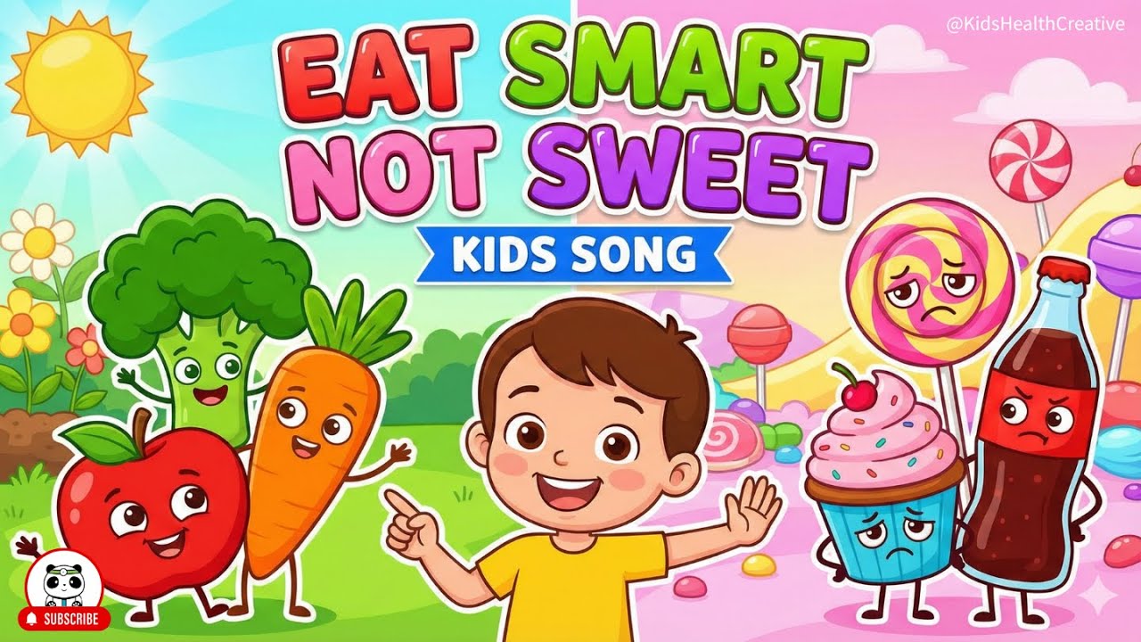 Healthy Food Kids Song - Eat Smart Not Sweet 🍎 | Preschool Learning Simple Song