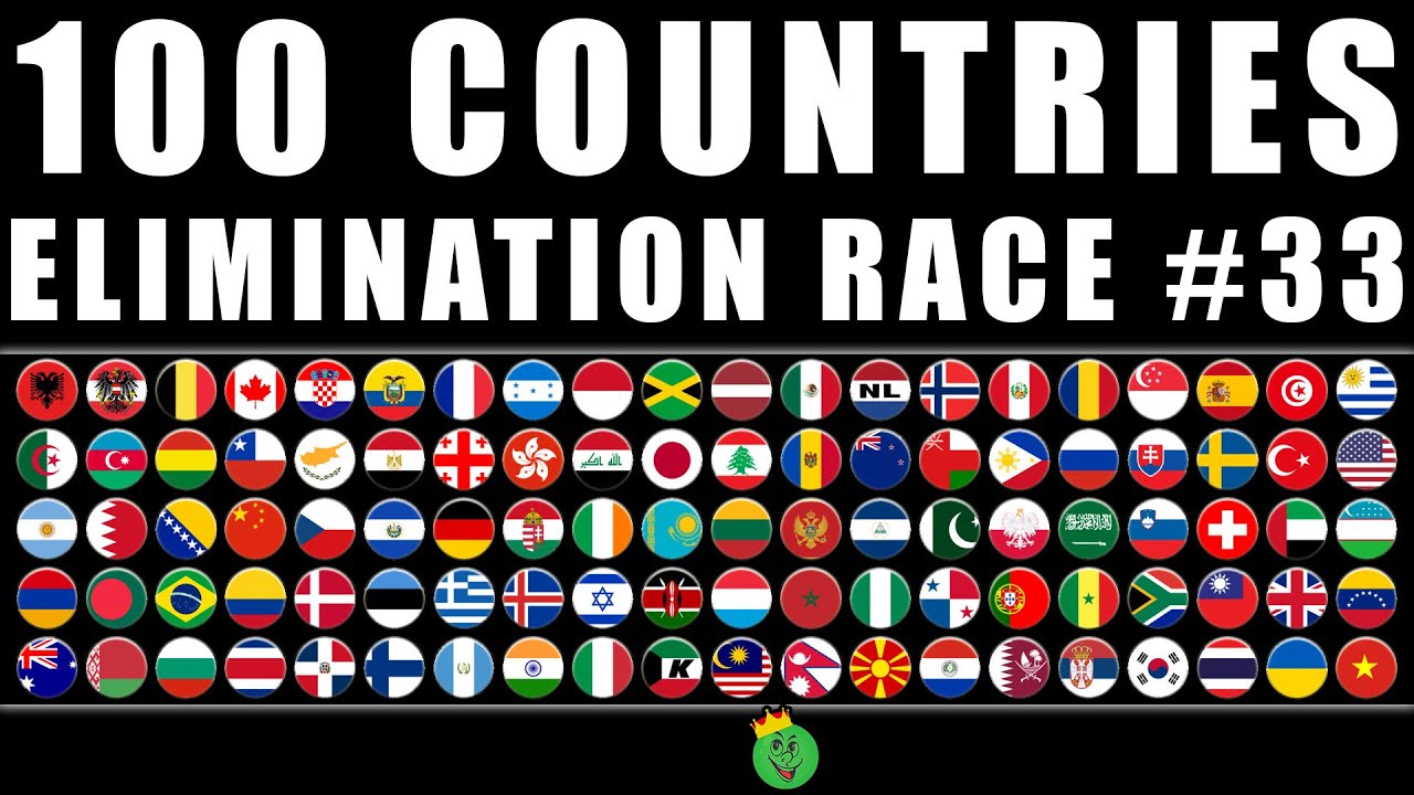 100 Countries Elimination Marble Race in Algodoo #33 \ Marble Race King