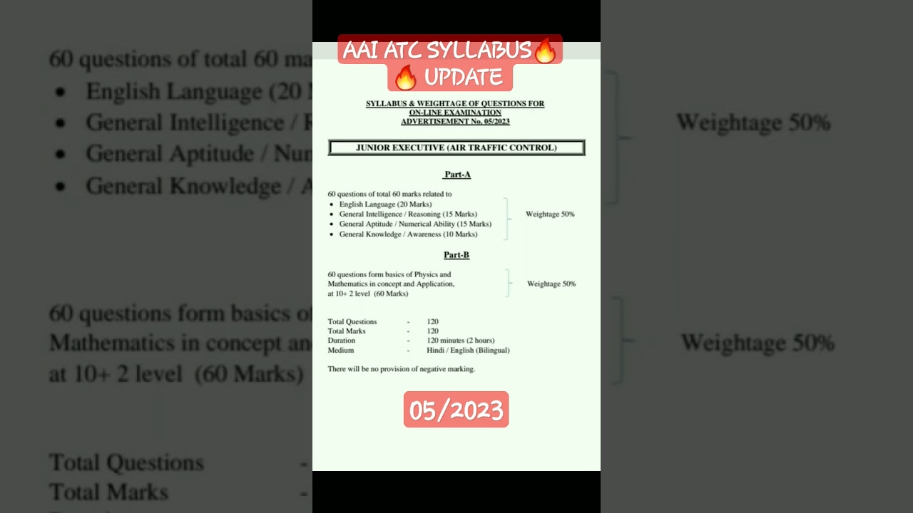 AAI ATC SYLLABUS 2023 #aai2023 #AAIATC #AAIATC2023