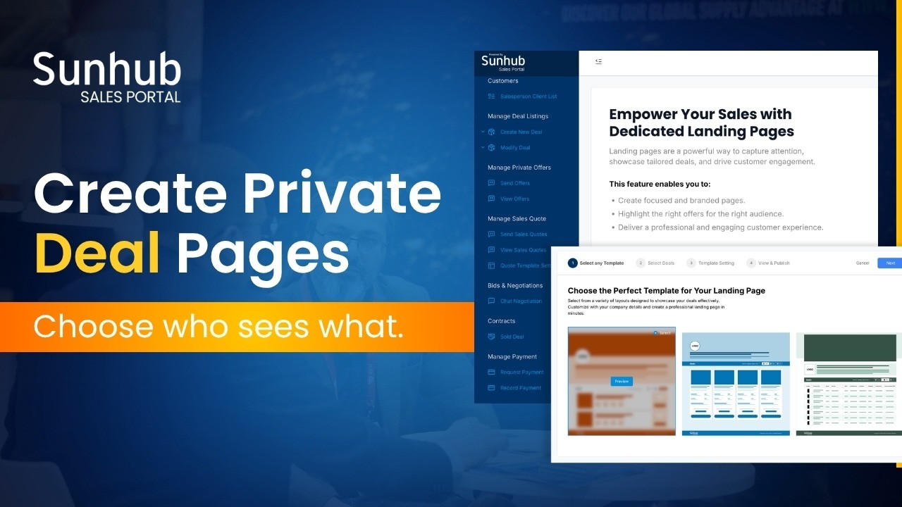 Create Private Landing Pages in Sunhub | Show the Right Deals