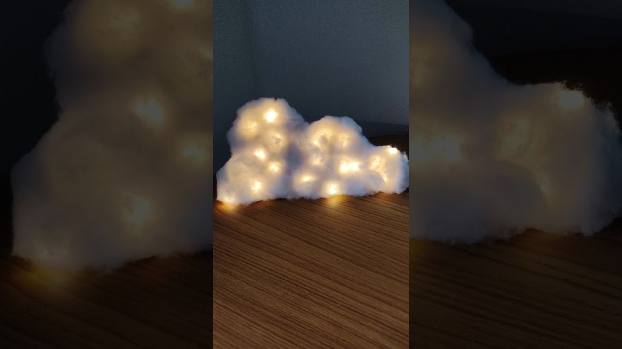 🌩️✨ DIY Glowing Cloud Lamp | Aesthetic Room Decor Idea ✨☁️ #diycrafts #roomdecor