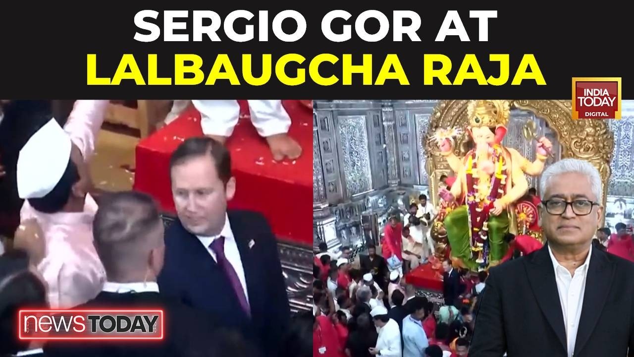 Viral: US Ambassador Sergio Gor Visits Lalbaugcha Raja | Ganesh Utsav Celebrations | News Today