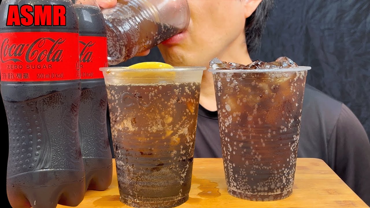 [ASMR]Coca-Cola zero Drinking sounds real sounds 코카콜라 제로슈거 음료수 먹방 얼음컵 리얼 사운드 #fypシ゚viral #satisfying