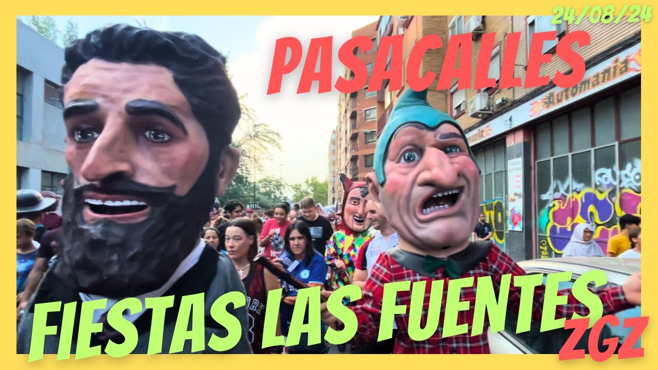 Pasacalles de Cabezudos Fiestas barrio de Las Fuentes | Zaragoza 2024