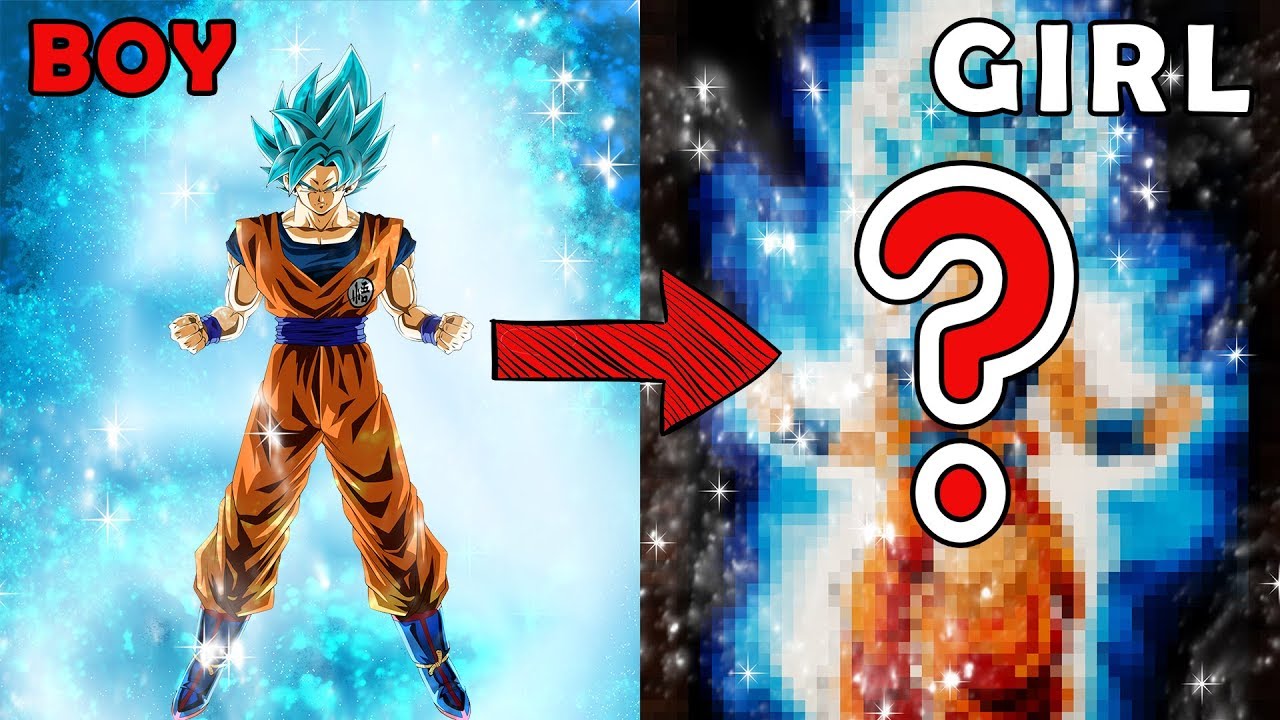 Рисуем Гоку в образе девушки | Смена пола