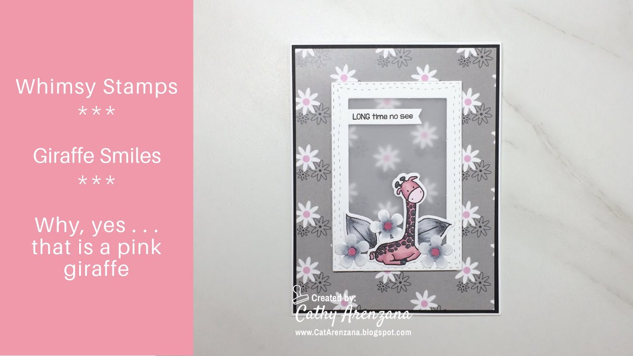 Whimsy Stamps | Giraffe Smiles | Copic Coloring a Pink Giraffe