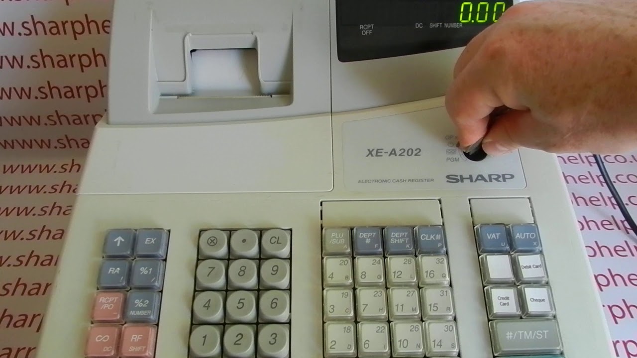 Sharp XE-A202 / XEA202 How To Program The Date And Time Sharp XE-A202 Cash Register