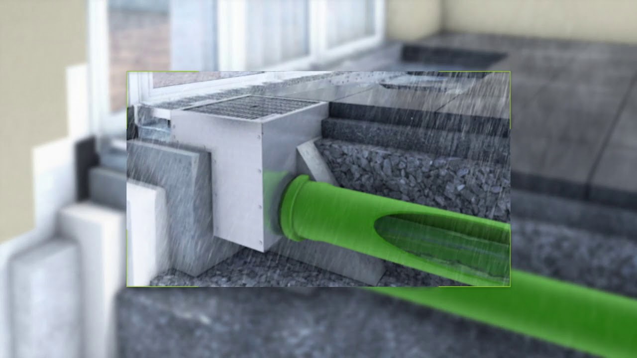 Caniveaux TERRAFIX : Drainage de façades - Sans obstacle, variante sans seuil - HAURATON France