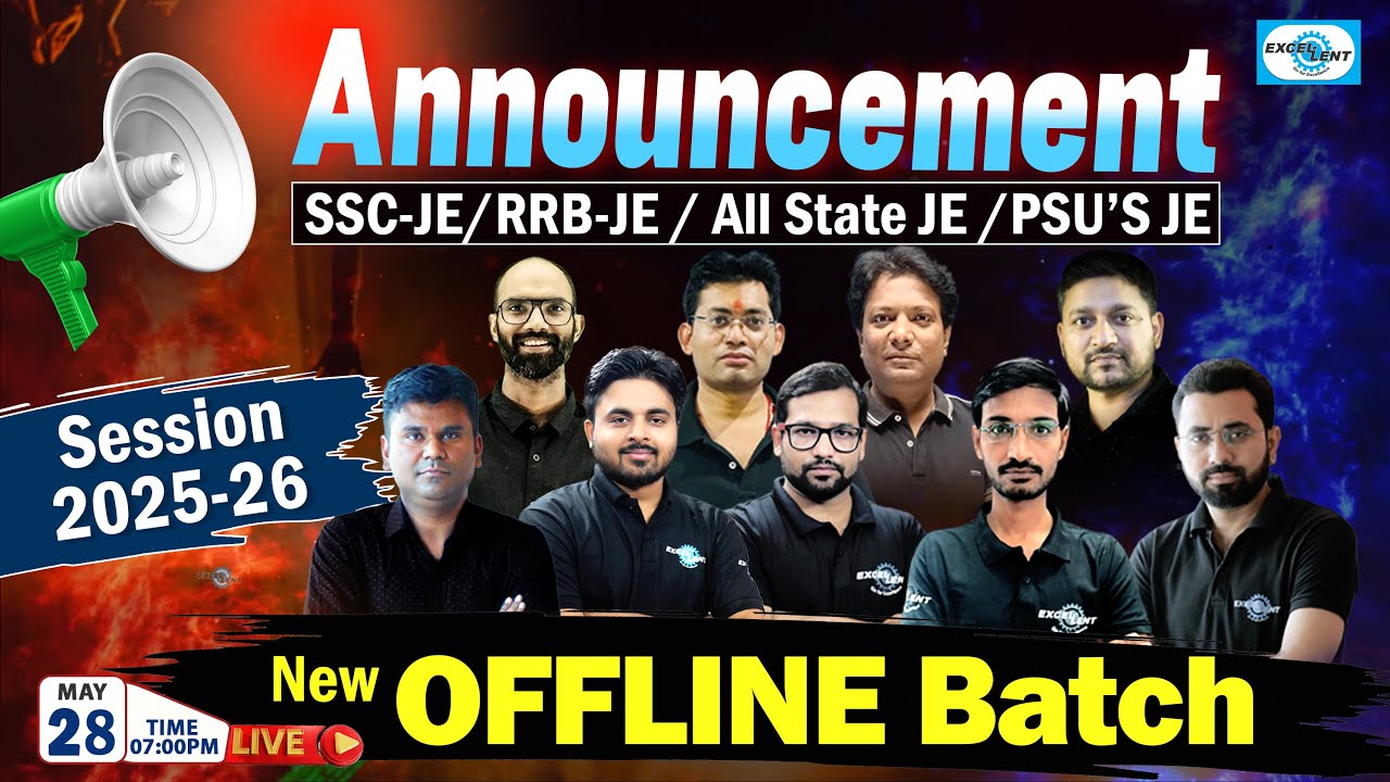 Announcement || New Offline Batch 2025-26  || SSC-JE/RRB-JE / All State JE /PSU’S JE