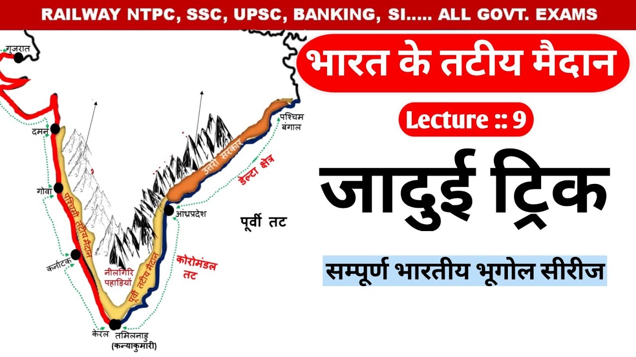Bharat ke tat Trick / bharat ke tatiya maidan / Bharat ke pramukh tat / Indian geography Trick Point