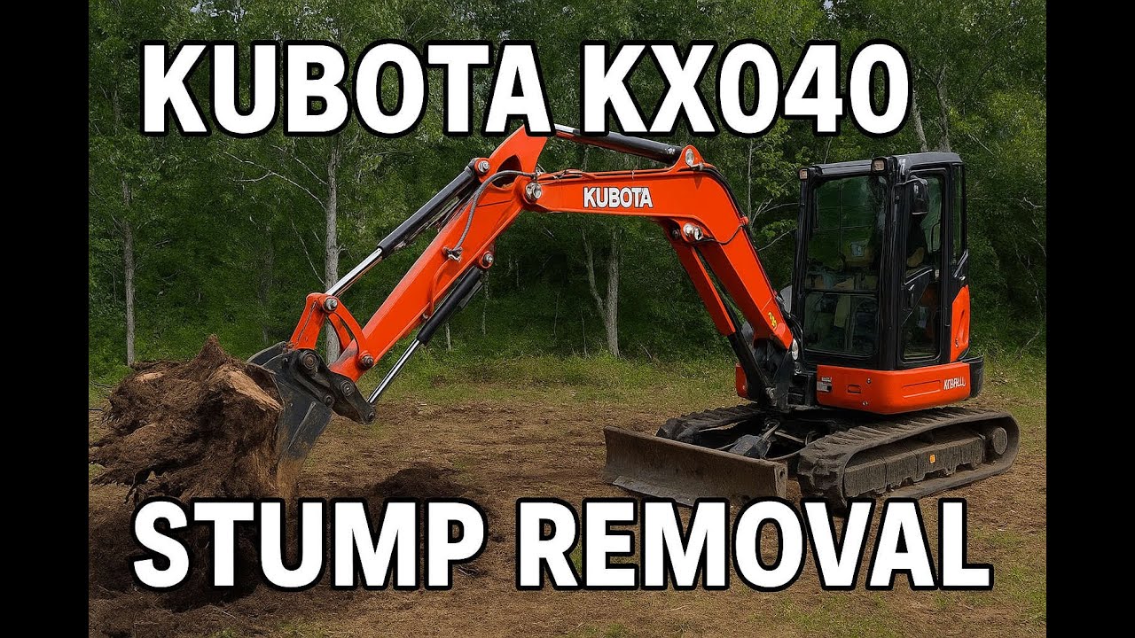 Kubota KX040-4 Excavator | Stump Removal for Garden Off-Grid Land Work - Canada - Manitoulin Island