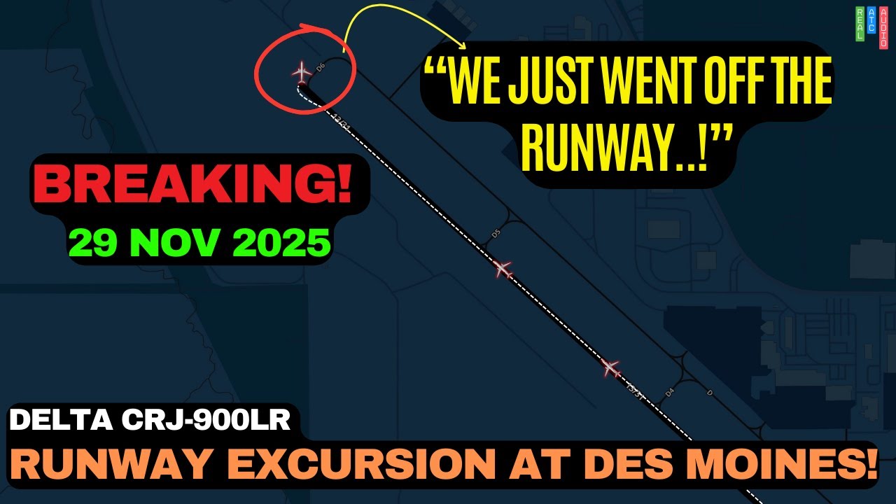 (СРОЧНО) Самолет Delta Connection CRJ-900 выкатился за пределы обледенелой взлетно-посадочной пол...