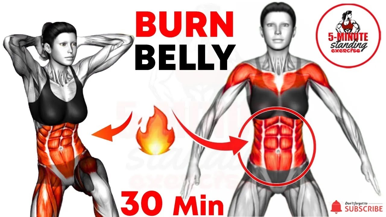 Burn Belly & Calorie Fast 🔥 Effective 30-Min Standing Exercises to Reduce DONUT BELLY Fat