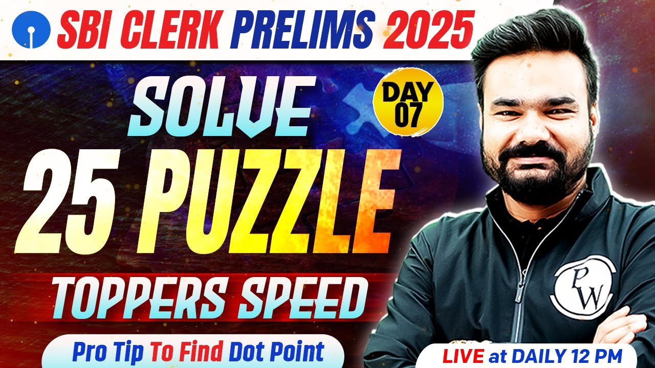 SBI Clerk Reasoning | Puzzle Reasoning | Top 25 Puzzles | SBI Clerk Puzzle by Arpit Sir #07