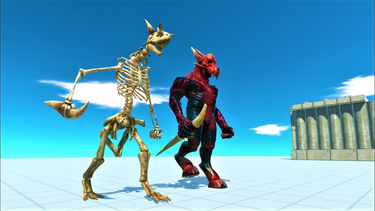 2 vs 2 unit with their skeleton partner ARBS Animal Revolt Battle Simulator