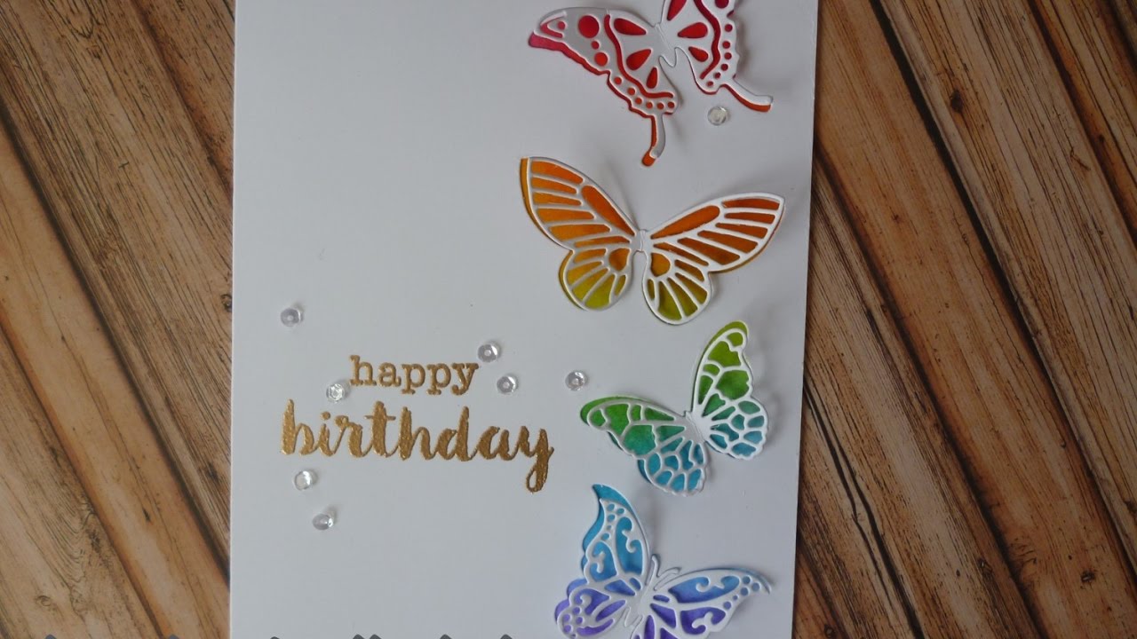 Rainbow butterfly card