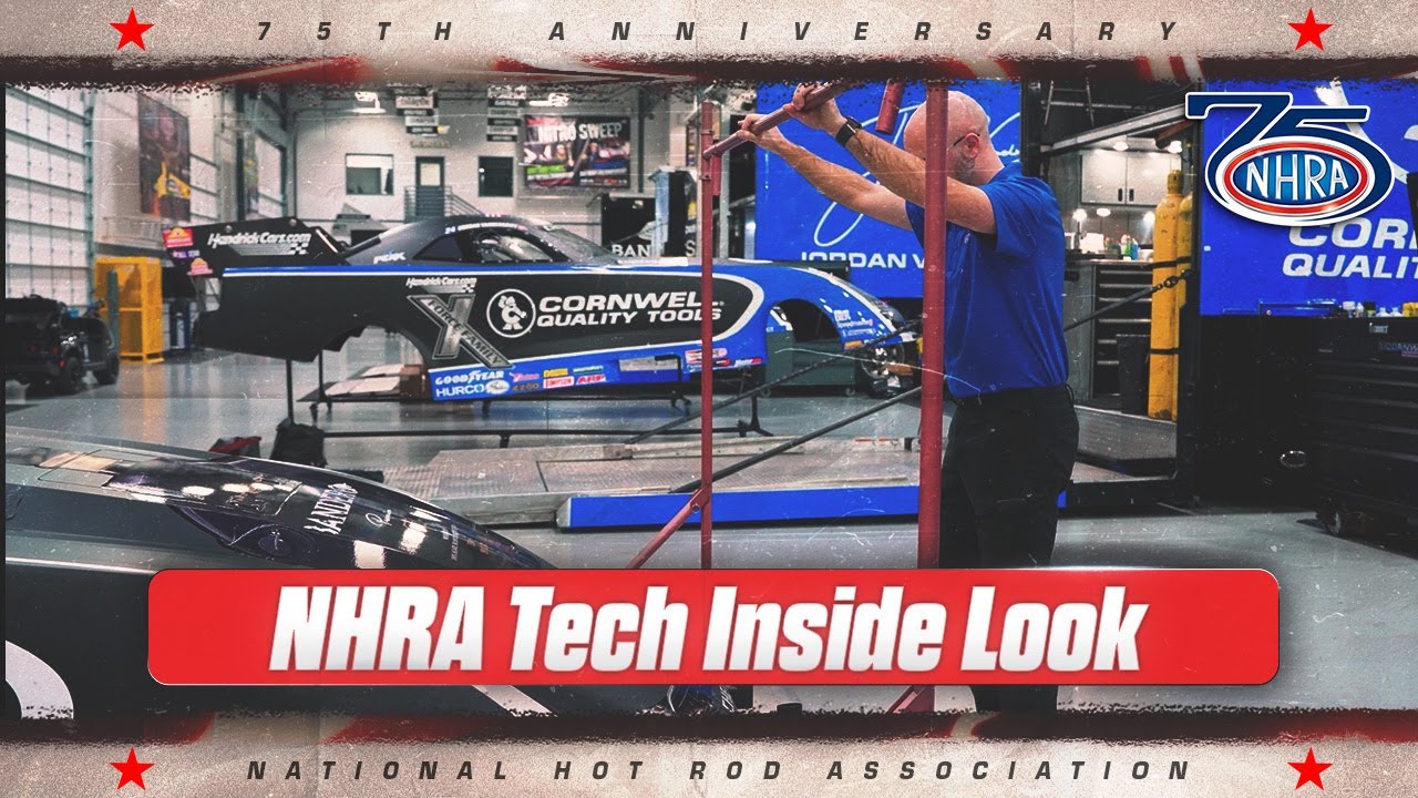 Взгляд изнутри на проверку кузовов автомобилей класса Funny Car в NHRA.