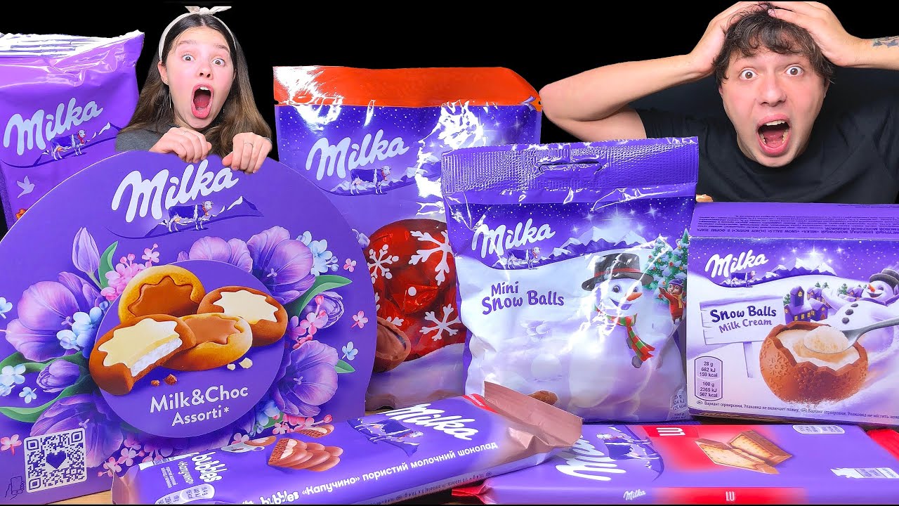 ASMR MILKA CHOCOLATE PARTY! Eating Sounds Mukbang 초콜릿 리얼사운드 먹방 Tati ASMR