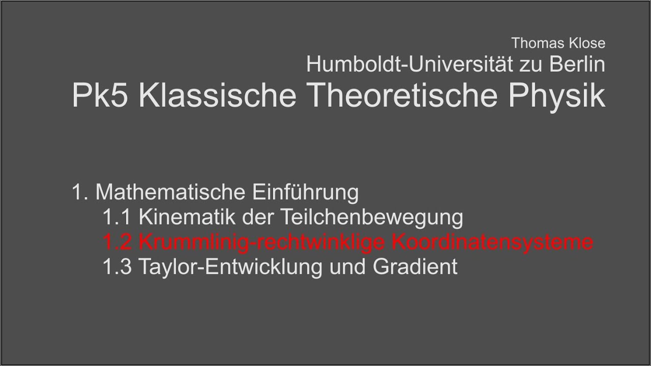 KTP 1.2 Krummlinig-rechtwinklige Koordinatensysteme