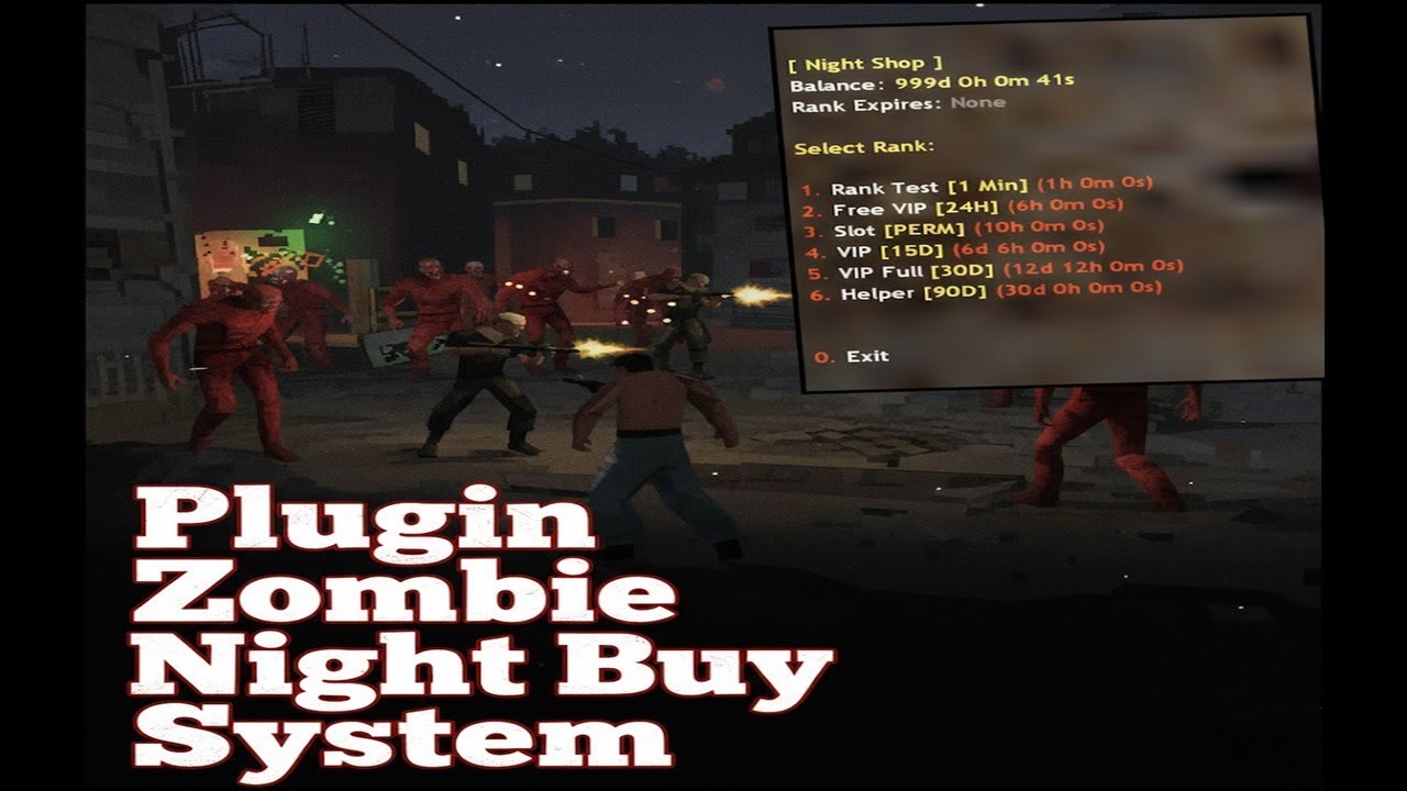 CS 1.6 Zombie Night Buy System Plugin free sma - amxx