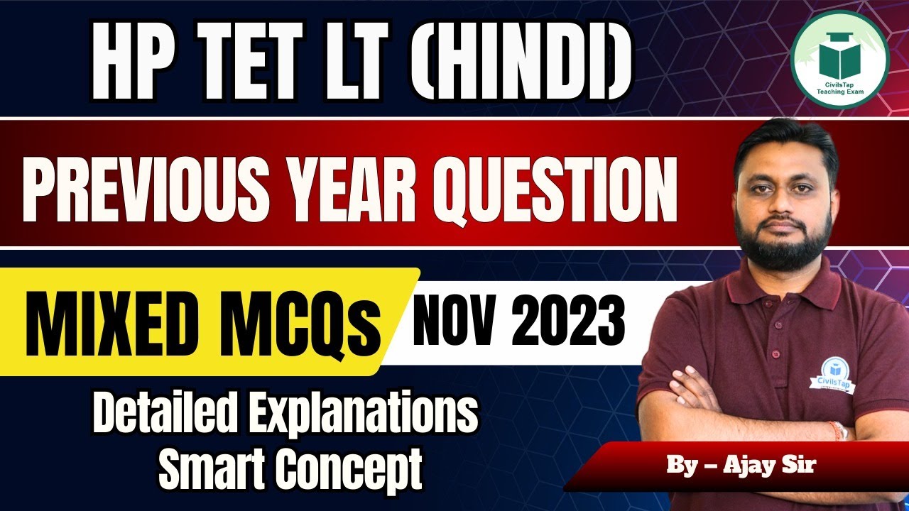 HP TET Arts Hindi | November 2023 PYQs Discussion | Most Important Questions | Civilstap