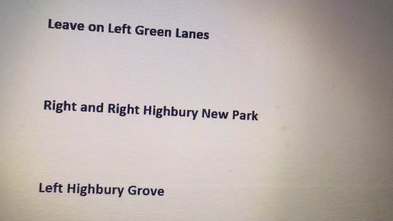 Knowledge of London (Taxi) Blue Book Runs Book 1 List 1 Run 1: Manor House to Gibson Square