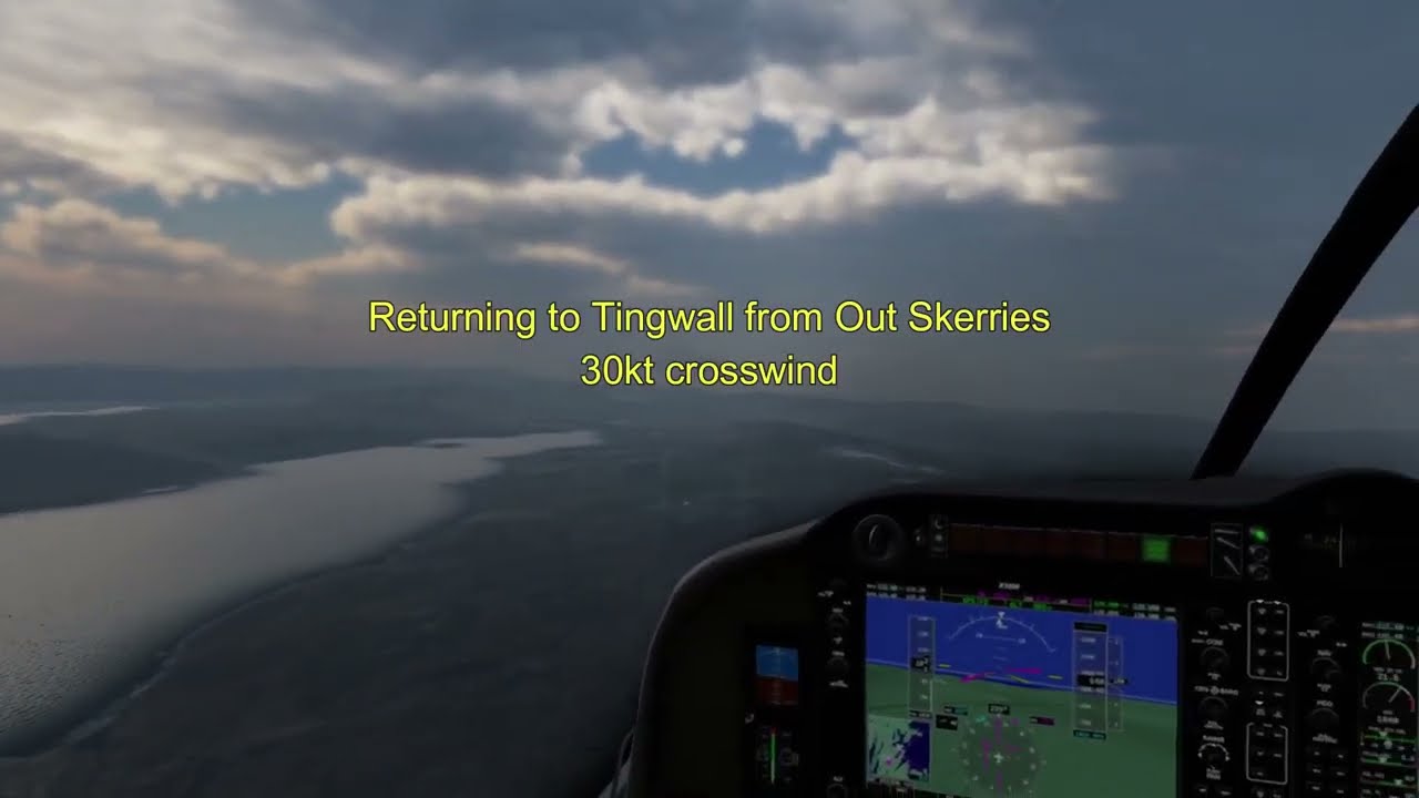 X-Plane 12 Tingwall Airport 30kt Crosswind Landing - VR