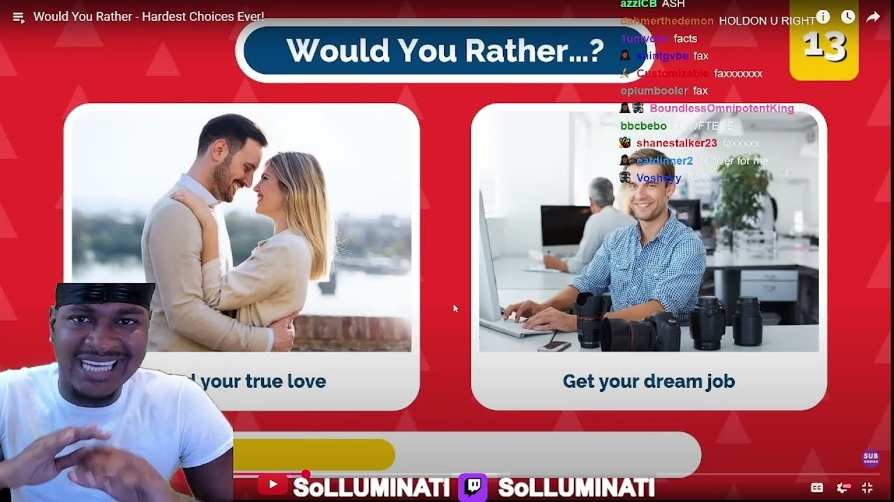 SOLLUMINATI Reacts to WOULD U RATHER Hardest Choices Ever