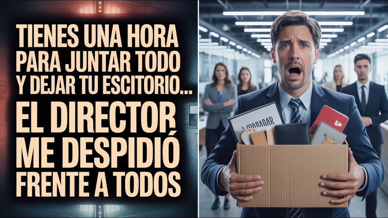 Tienes una hora para juntar todo y dejar tu escritorio, el DIRECTOR me despidió frente a todos