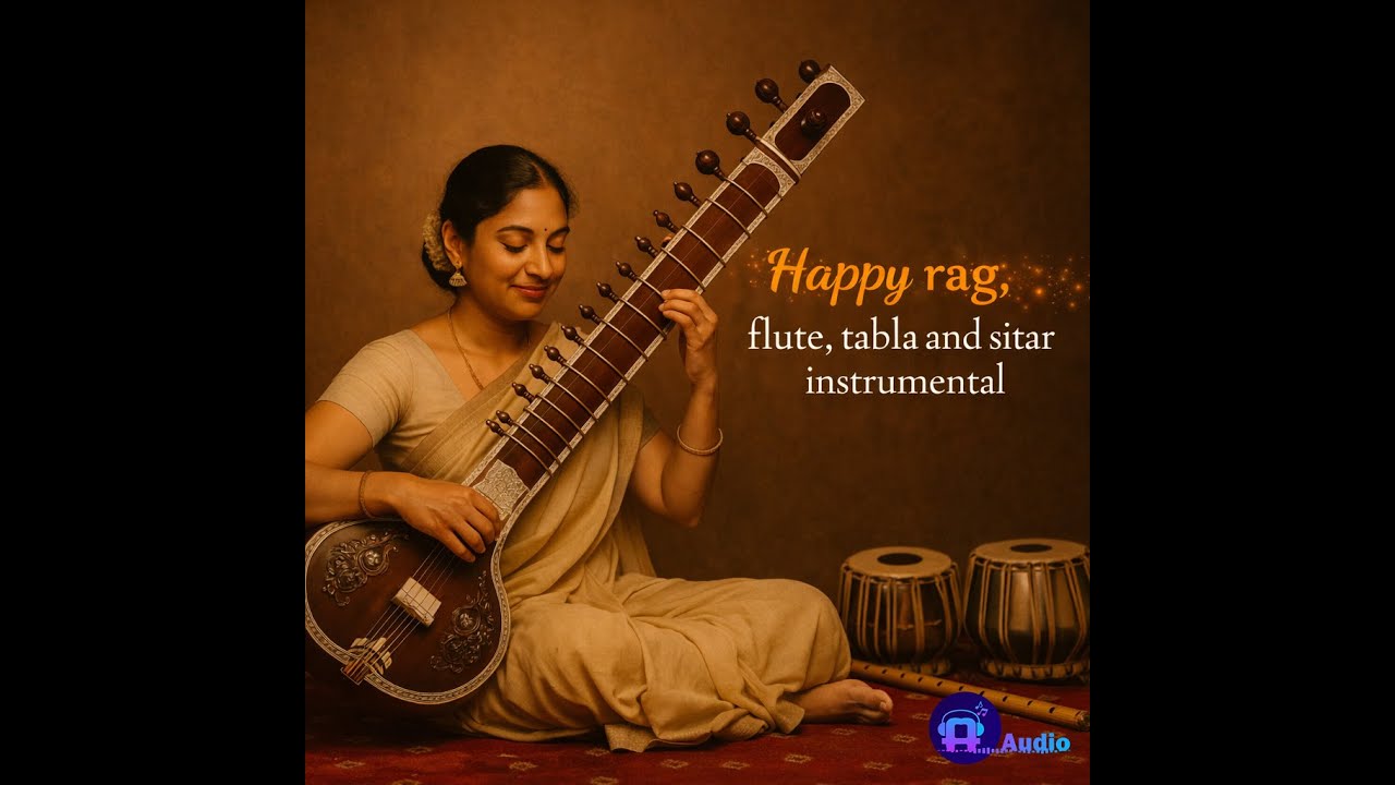 Happy rag, flute, tabla and sitar instrumental music | Toonyug Audio