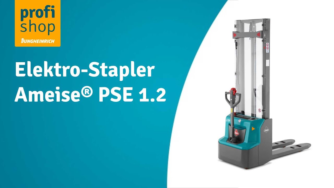 Elektro-Stapler Ameise® PSE 1.2 - Lithium-Ionen, Zweifach-Teleskop-Hubgerüst