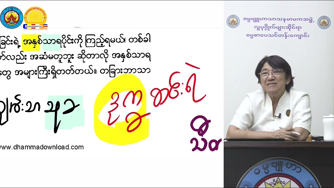 ဥပုသ်စောင့်ခြင်းအဓိပ္ပါယ် သင်တန်းအမှတ်စဥ် ၁ သုတဓမ္မဒီပလိုမာ level 2 ဓမ္မဗျူဟာဒေါ်ခင်လှတင်
