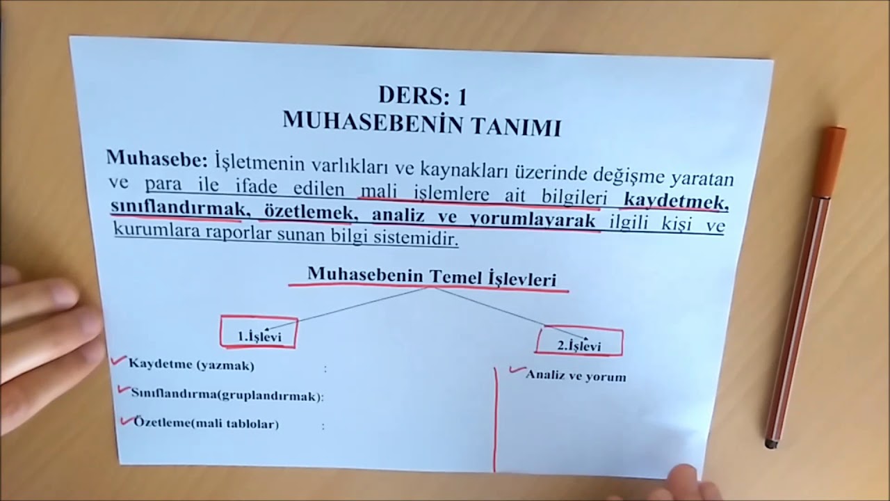 1-MUHASEBENİN TANIMI VE İŞLEVLERİ (FONKSİYONLARI)