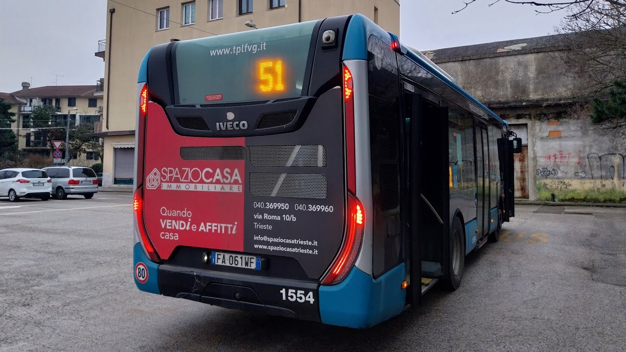 Trieste linea 51: da stazione ferroviaria a villa Carsia [NO area ed Elettra] - time lapse