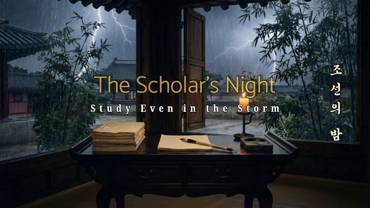 Thunderstorm Study Music (1 Hour) | Deep Focus in a Stormy Palace Library