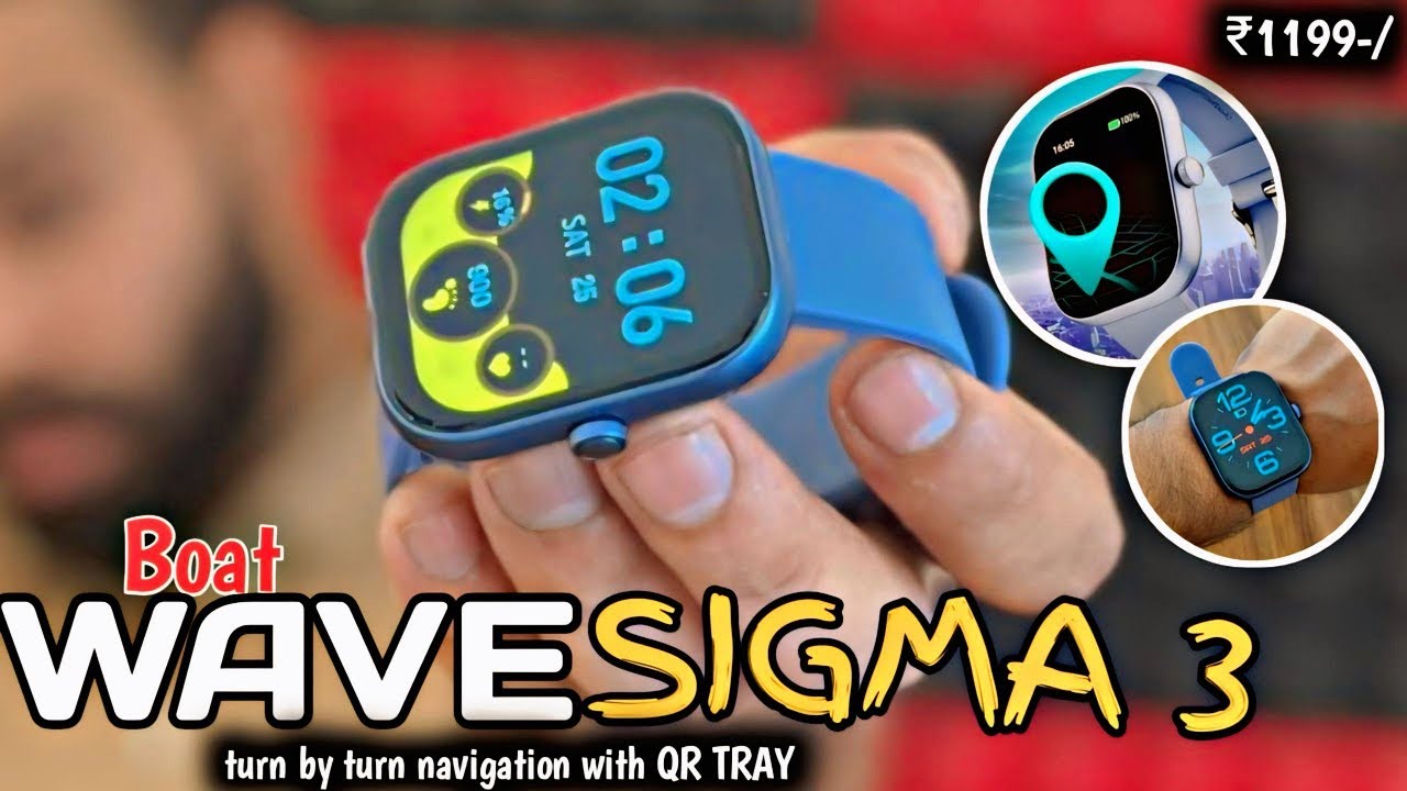 Best smartwatch under ₹1200-/ Boat wave sigma 3⚡️Turn by turn Navigation with Bluetooth calling