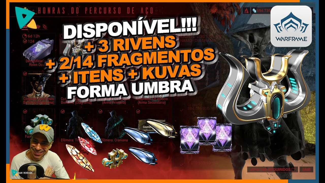 #warframe Disponível + 3 Rivens + 2/15 Fragmentos Arconte + FORMA UMBRA + Reator + Catalisador !