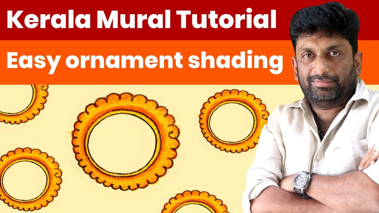 Kerala Mural Tutorial | Easy Ornament Shading with Acrylic ( For Beginners)