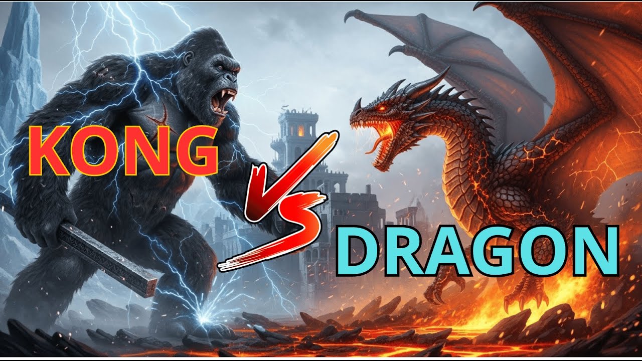 King Kong Vs Red Dragon: EPIC MONSTER BATTLE Over The Ancient Mountain Fortress