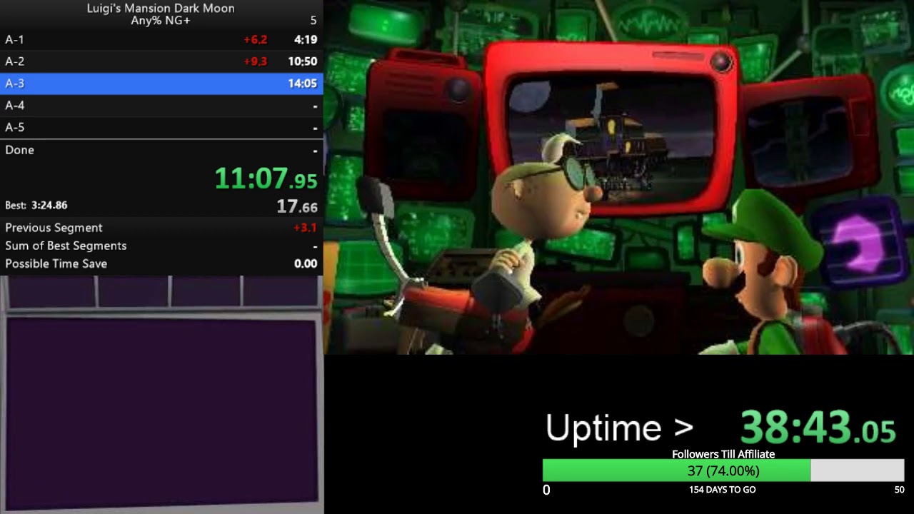 Luigi's Mansion Dark Moon Any% NG+ in 3:09:13
