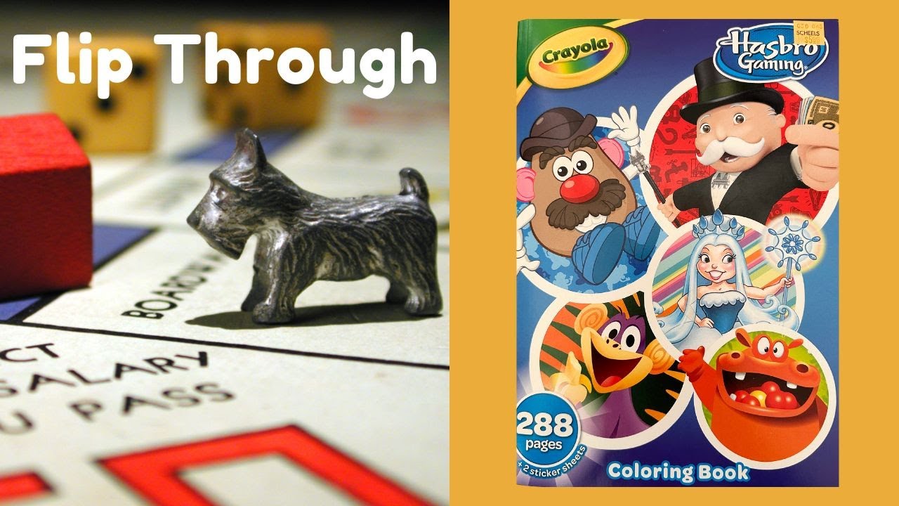 Crayola - Hasbro Gaming Coloring Book - 288 pages / Flip Through #coloringbookflipthrough #sheels