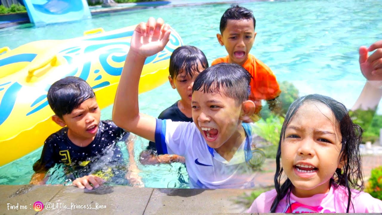 TANTANGAN SIAPA YANG PALING BERANI DIKOLAM RENANG!!!Little Princess Rara