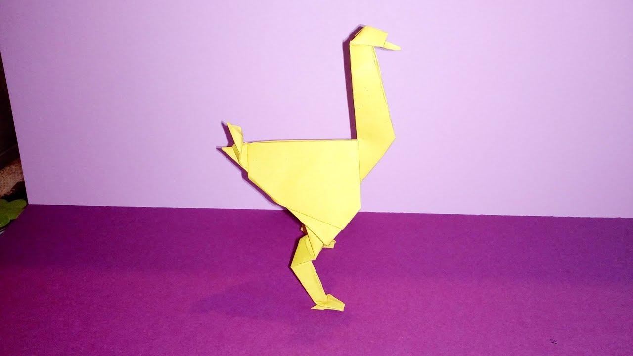Origami Ostrich bird - tutorial / How to make a paper Ostrich