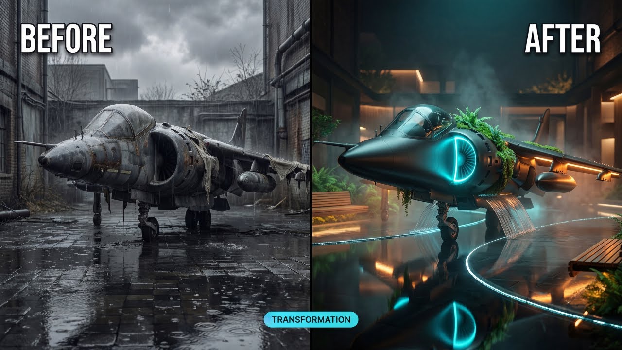 From Flight to Quiet: Transforming a Retired Harrier Jet into a Courtyard Pavilion
