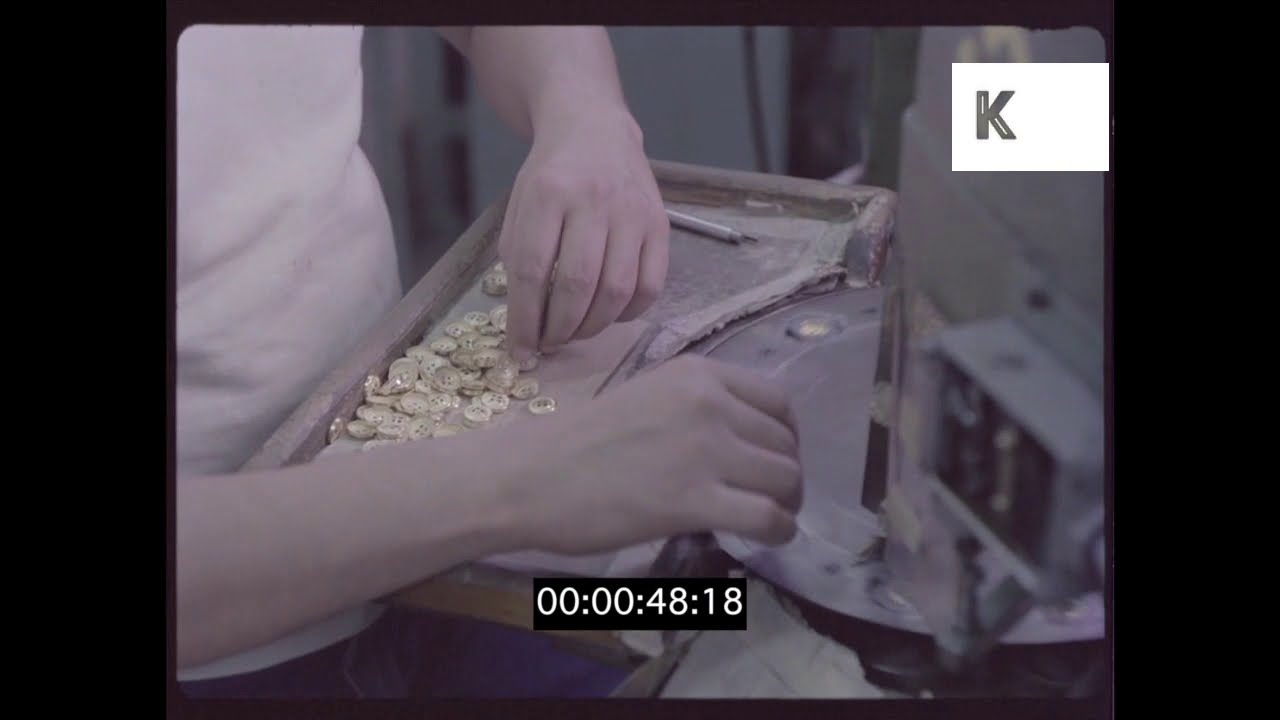 1970s USA, Textiles Factory, Button Manufacturing, 35mm