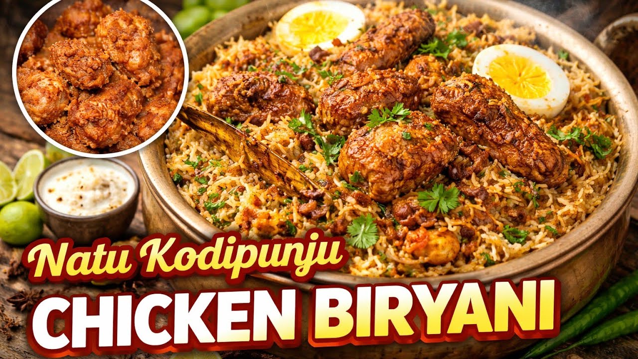 నాటుకోడి పుంజు పందెంకోడి దమ్ బిర్యాని #cooking #foodpreparation #recipe #telugu #video 